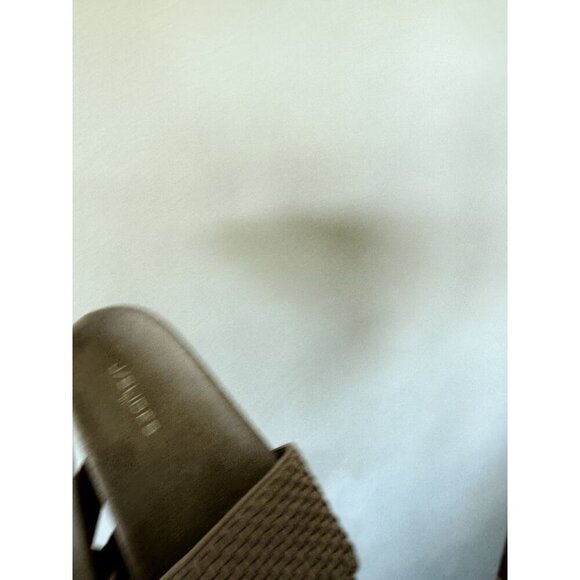 J/Slides J Slides Women's 9 Light Gray Leather Slide Sandals Slip On Flats - Picture 3 of 5